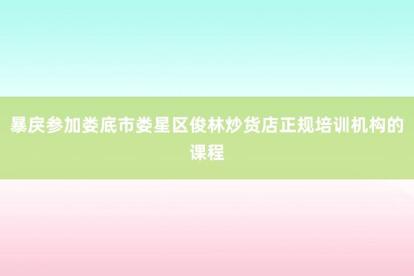 暴戾参加娄底市娄星区俊林炒货店正规培训机构的课程